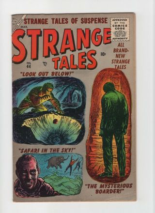 Strange Tales 44 Fn - 5.  5 Vintage Marvel Atlas Comic Pre - Hero Horror Gold 10c