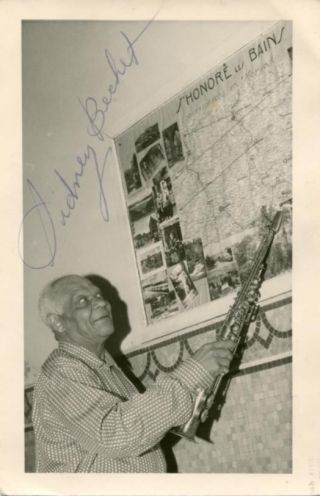 Sidney Bechet Jazz Autograph,  Signed Vintage Postcard Photo
