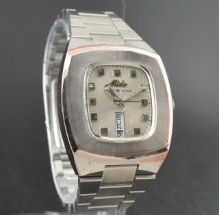 VINTAGE MIDO MULTI STAR SWISS MADE AUTOMATIC 25 JEWELS MENS DAY DATE WRIST WATCH 2