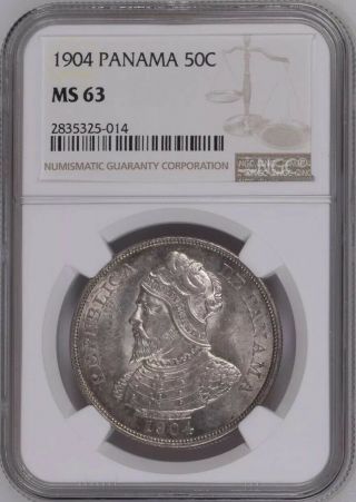 1904 Panama 50 Cents Ngc Ms63 High Value Rare Make Offer