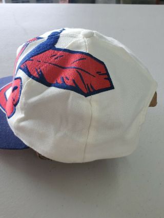 Rare Vintage Cleveland Indians BIG LOGO Chief Wahoo Snapback Hat 90s The Game ⭐ 6