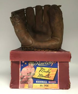 Vintage Mickey Mantle Rawlings Mm Baseball Glove W/ Box Ny Yankees Hof