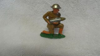 Rare Ww1 Nos - - Barclay Manoil Soldier Loading Howitzer Shell