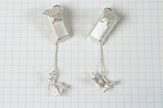 Linda Hesh ' s Lovers ' Leap sterling silver earrings - Artist made and 4