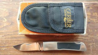 Rare Vintage Gerber Loveless Folding Pocket Knife Nickle Silver Frame 8052