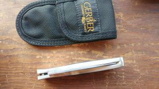RARE VINTAGE GERBER LOVELESS FOLDING POCKET KNIFE NICKLE SILVER FRAME 8052 7