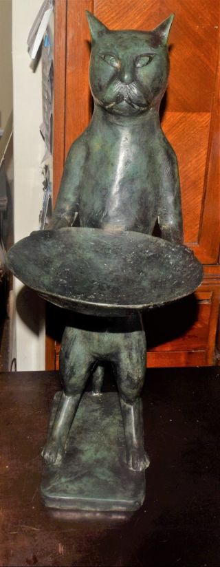 Vintage Cat Sculpture Diego Giacometti Style Bronze Circa 1980