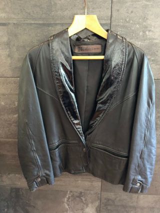 Vintage Fendissime By Fendi Black Leather Jacket Size 46 Made In Italy