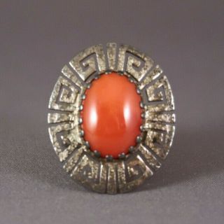 Allison Snowhawk Lee Vintage Sterling Silver/Coral Navajo Jewelry Set w/Necklace 6