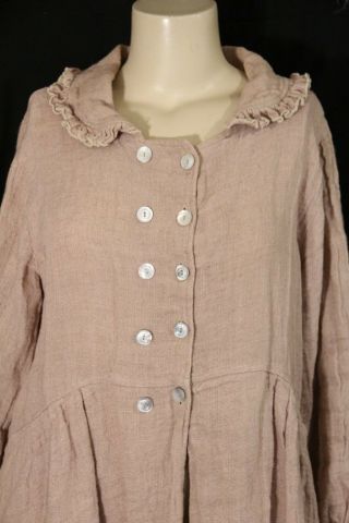 MAGNOLIA PEARL - VINTAGE LINEN FARM COAT IN ROSE - ONE SIZE 2