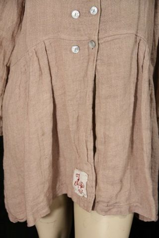 MAGNOLIA PEARL - VINTAGE LINEN FARM COAT IN ROSE - ONE SIZE 3