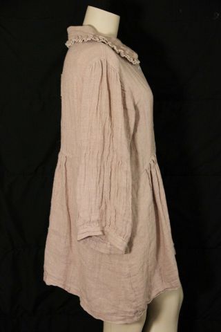MAGNOLIA PEARL - VINTAGE LINEN FARM COAT IN ROSE - ONE SIZE 4