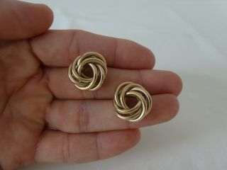 Large Vintage 9ct Gold Swirl Stud Earrings