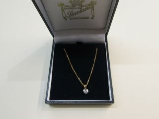 Vintage 9ct Diamond Pendant On 18 Inch 9ct Gold Chain