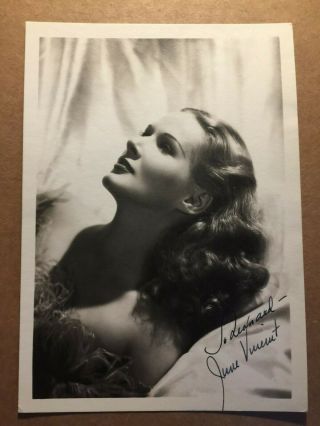 June Vincent Very Rare Early Vintage Autographed Photo Black Angel 40s