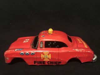 Vintage Marx Toys Litho Tin Friction Fire Chief Car Shell Only