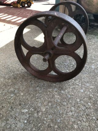 Vintage Factory Cart Wheels & Axel Large Size