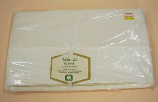 Vtg Wamsutta Supercale Rare Cotton King White Flat Sheet Pkg - 108x120