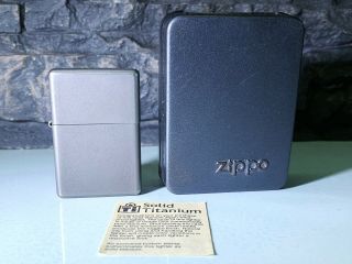 110 Solid Titanium Zippo Lighter - Rare - 2001 - Box & Paperwork - Edc