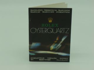 Rolex Vintage Oysterquartz Translation Booklet 1987