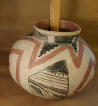Antique Casa Grandes Southwest Polychrome Native Pueblo Pottery Big Pot 9.  5 x 12 11