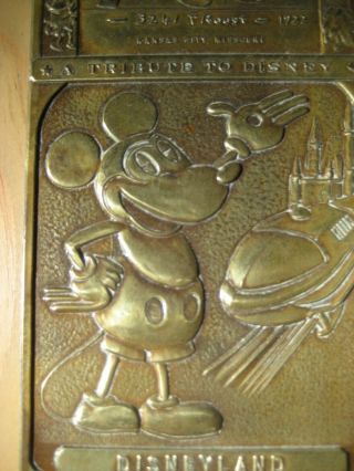 Disneyland Vintage Stamped Copper Collectors Plaque