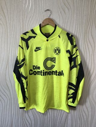 Borussia Dortmund 1991 1992 Home Vintage Football Shirt Long Sleeve Nike Rare