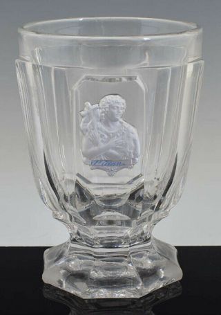 Extremely Rare Antique Sulphide Baccarat Glass St John Baptist Glass Beaker Nr