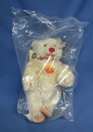 Rare Vintage Steiff " Whitey Teddy Baby " Bear,  In Bag