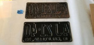 1933 California Pair License Plates Vintage for Hot Rat Street Rod Trog SCTA 4