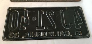 1933 California Pair License Plates Vintage for Hot Rat Street Rod Trog SCTA 7