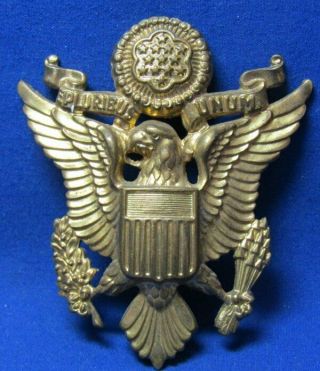 Wwii Army Officer Large Size Hat Badge By Meyer Great Shape