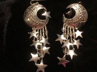 Final Markdown Signed Tabra Celestial Earrings Moon Stars Crystal 925