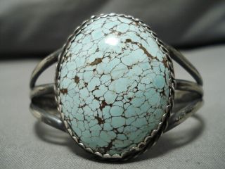 One Of The Best Vintage Navajo 8 Turquoise Dome Sterling Silver Bracelet
