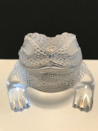 Vintage Lalique Toad Frog Bullfrog Art Glass Crystal Paperweight Made In France