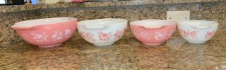 Vintage Pyrex Cinderella Nesting Bowl Set 440 - 18 Pink Gooseberry 3