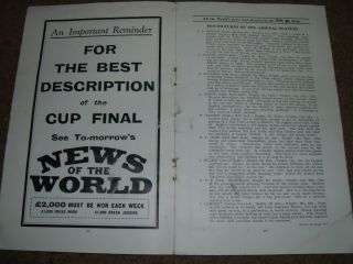 RARE VINTAGE 1930 FA CUP FINAL PROGRAMME ARSENAL V HUDDERSFIELD TOWN 7