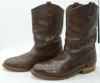 Vtg Red Wing Shoes Mens Sz 9 Leather Western Cowboy Riding Work Biker Boots