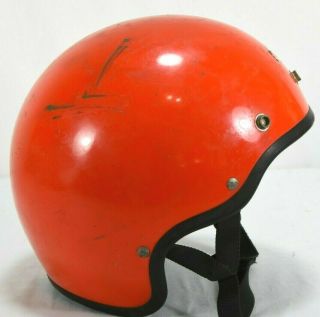 Vtg 70s Bell Rt Magnum Toptex Motorcycle Car Racing Orange Helmet Size 7 1/8