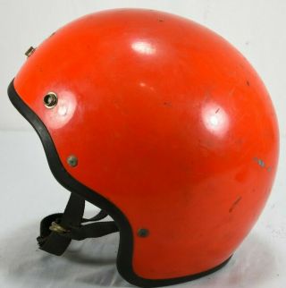 VTG 70s BELL RT MAGNUM TOPTEX MOTORCYCLE CAR RACING ORANGE HELMET Size 7 1/8 3