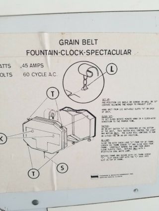 (VTG) 1960s grain belt beer motion moving fountain color changing clock sign mn 10
