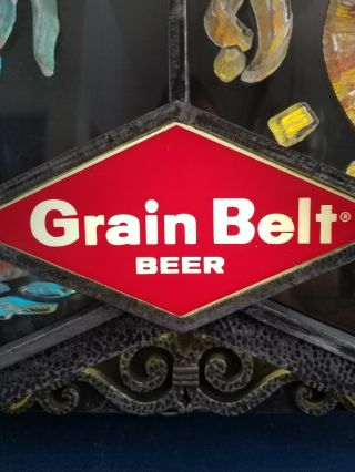 (VTG) 1960s grain belt beer motion moving fountain color changing clock sign mn 8