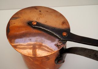 Rare Antique Gaillard Copper Vintage French Sauce Pan Dovetailed Seams With Lid