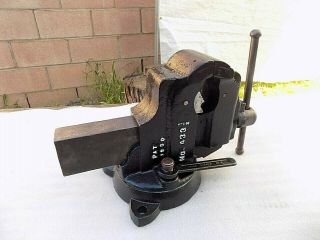 VINTAGE CHARLES PARKER BENCH VISE 3.  5  JAWS,  NO.  433 - 1/2 W/PIPE GRIPS,  43 LBS VICE 7