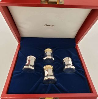 Cartier Vintage Sterling Silver Salt & Pepper Shakers (4) 27.  6g Shlf - Cartsp4