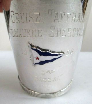 Vintage 60s Wallace Sterling Silver Boat Racing Award Trophy Cup 1966 Sailing 2