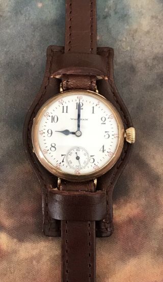 Waltham 1897 Rare A.  W.  C.  Co Trench Case Made In Canada Pre Wwi 0s Vintage Watch