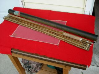 Vintage Horrocks Ibbotson Ike Walton Bamboo Fly Rod In Case,  Tube,  4 Piece