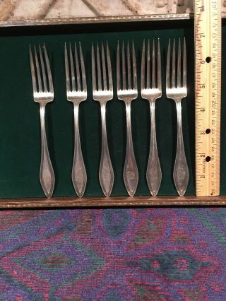 Vintage Towle Sterling Silver Dessert Fork Set Of Six Attractive W.  P.  Cart