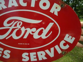 OLD VINTAGE 1959 FORD TRACTOR SALES - SERVICE PORCELAIN DEALERSHIP SIGN 3